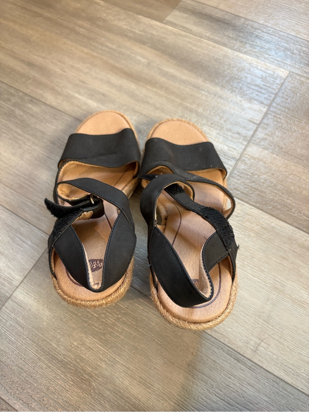 Dr. Scholl's Black Strappy Wedge Sandals